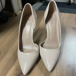 Spring nude glossy clear stiletto pump heels